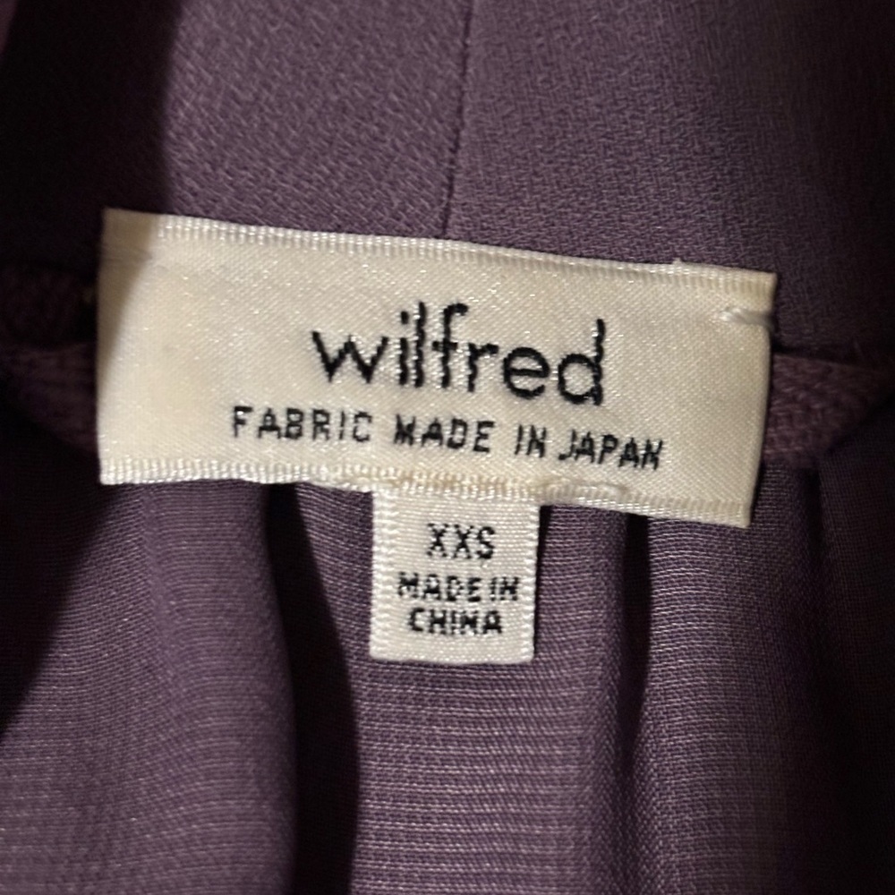 Wilfred purple faux wrap Mini Dress pockets xxs - Picture 12 of 15